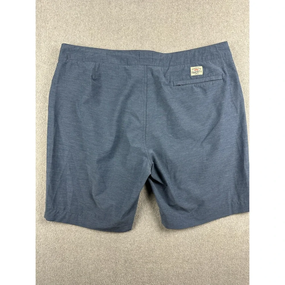 Faherty All Day Shorts Mens 38 Blue Chino Drawstring Stretch Casual 9 Inseam